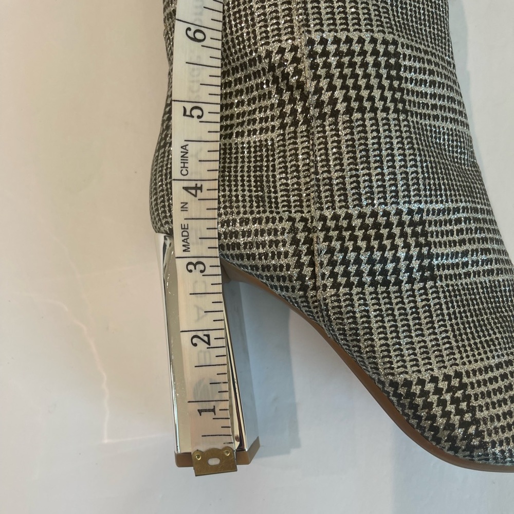 NEW GIANNI BINI Junypear Plaid Silver Glitter Boot size 5.5 - Picture 8 of 15